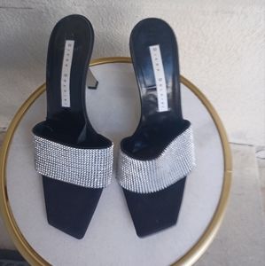 Diego Dolcini black rhinestones sandal heels 39.